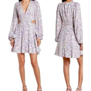 AFRM Revolve Sean Floral Long Sleeve Cutout Mini Dress Plus Size 2XL